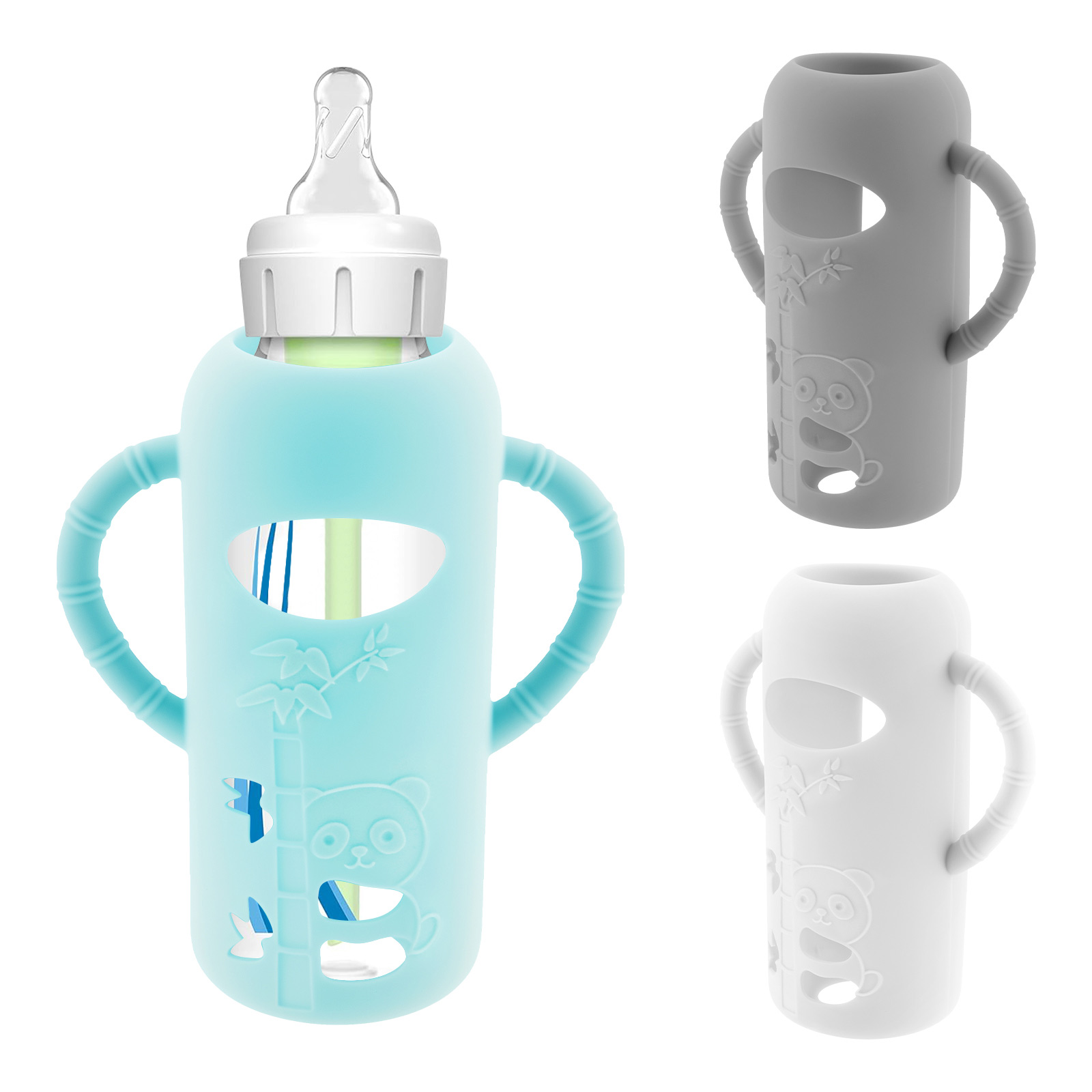 Baby Food Zip Lock Bag - 3Pcs Baby Bottle Sleeves with Handle