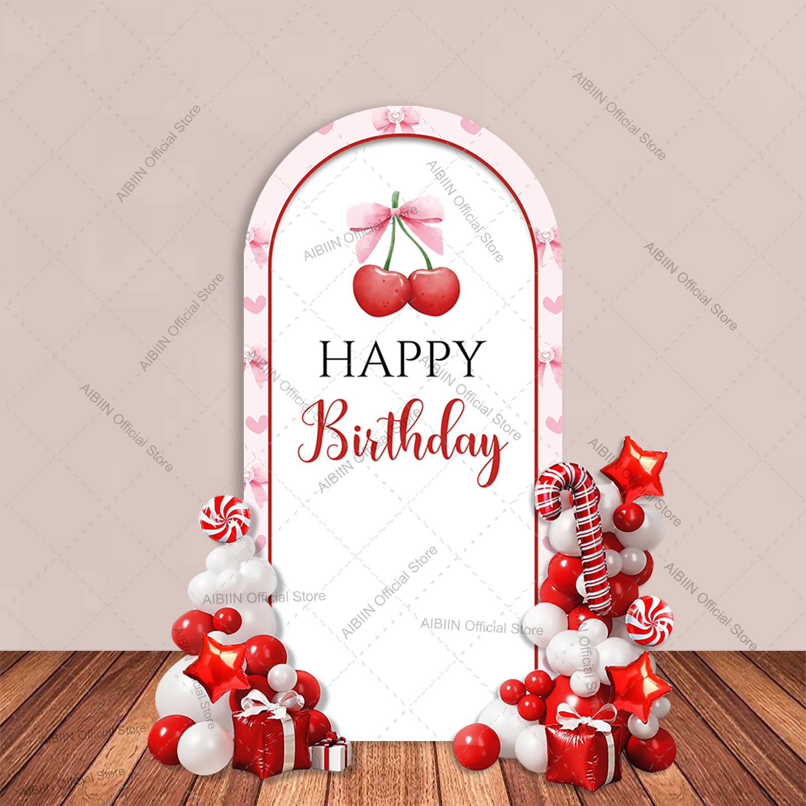 Girl Cherry Happy Birthday Arc - Baby 1 Year Food 评论和价格