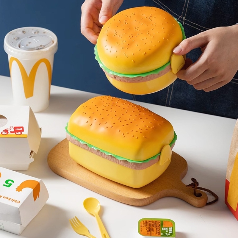 Hamburger Lunch Box Double Tie - Baby Food Container 评论和价格