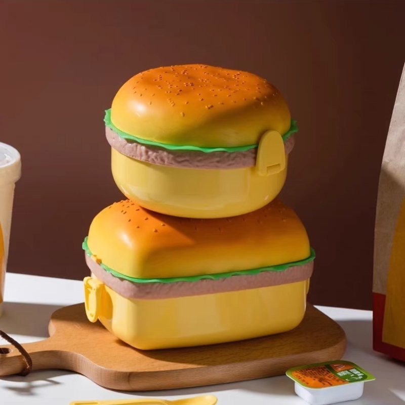Hamburger Lunch Box Double Tie - Baby Food Container 评论和价格