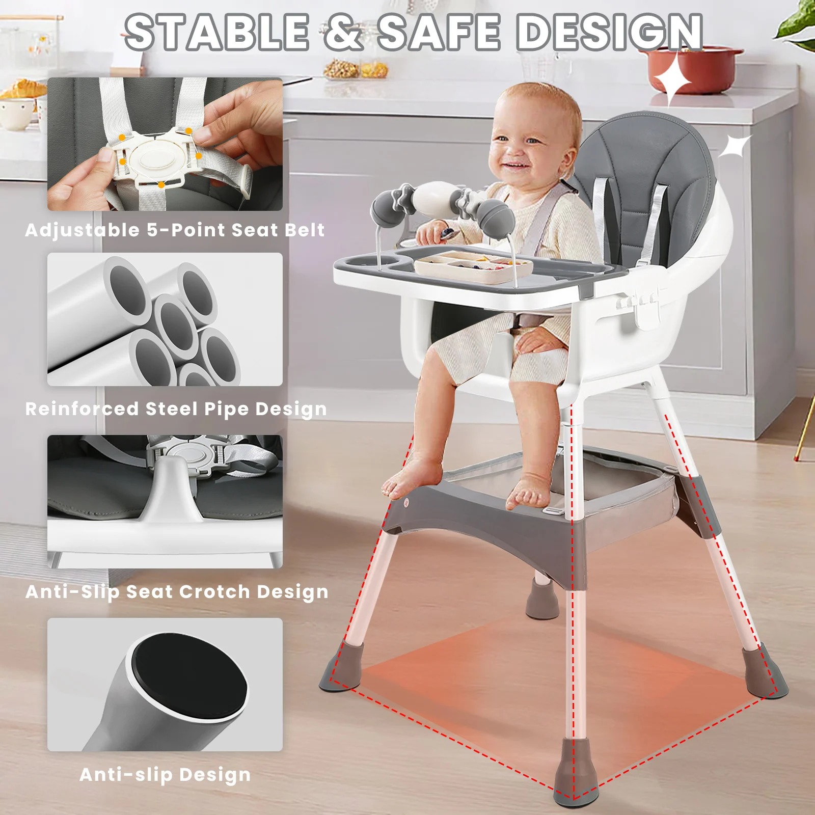 Adjustable Baby High Chair – C - Baby Food Chart 评论和价格
