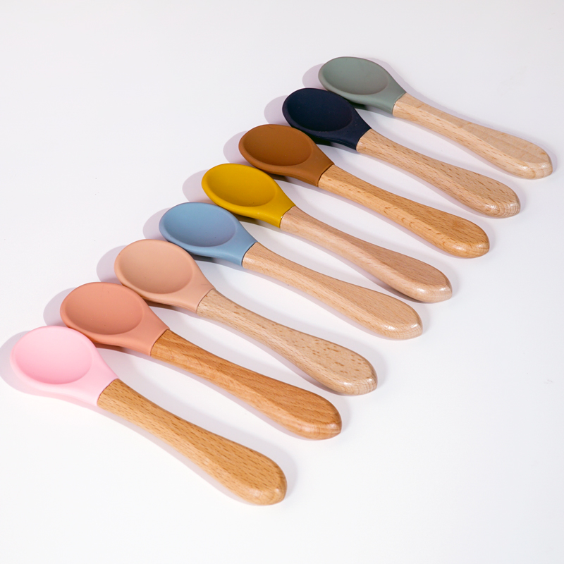 Feeding Wooden Handle Silicone - Baby Food Feeder 评论和价格