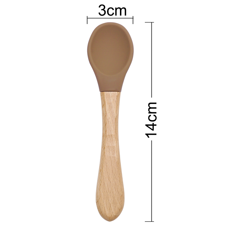 Feeding Wooden Handle Silicone - Baby Food Feeder 评论和价格